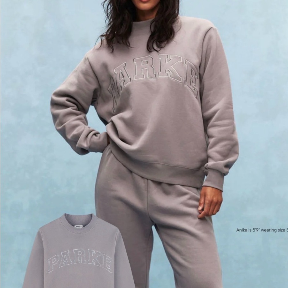 PARKE monogram, varsity Mock neck STONE XXL SOLD